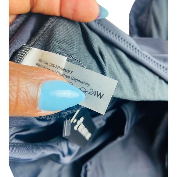 Temp Me Black Swimsuit-one-piece Crossback Size 24W Deep V Neck for Women's - Picture 8 of 9